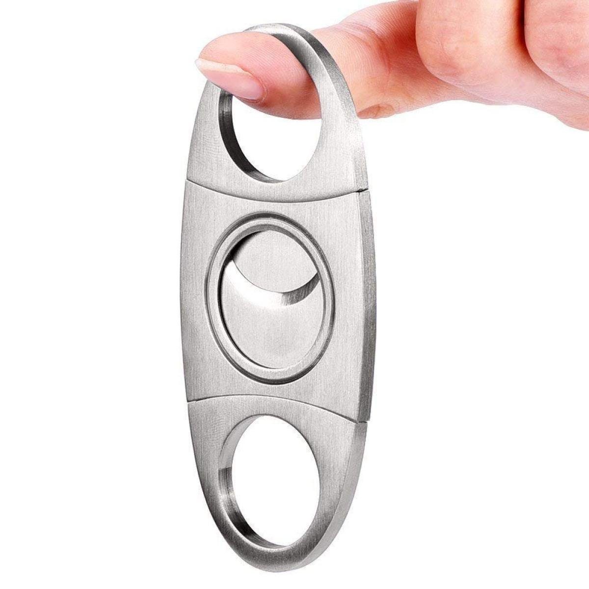 Jormftte Humidor Silber Edelstahl Zigarrenabschneider,Doppelklinge Schere
