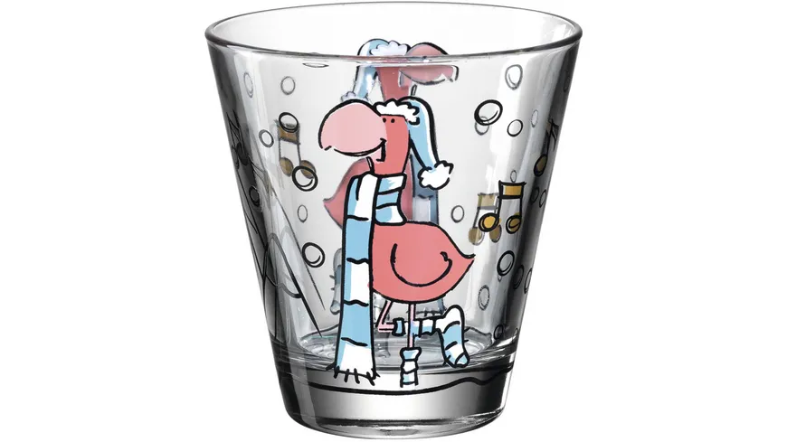 LEONARDO Becher Glas Flamingo Natale mehrfarbig
