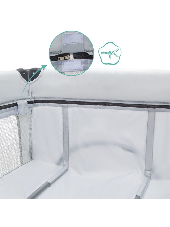 fillikid Reisebett Capri ab Geburt - 15 kg mit verstellbarem in grau günstig kaufen onesize