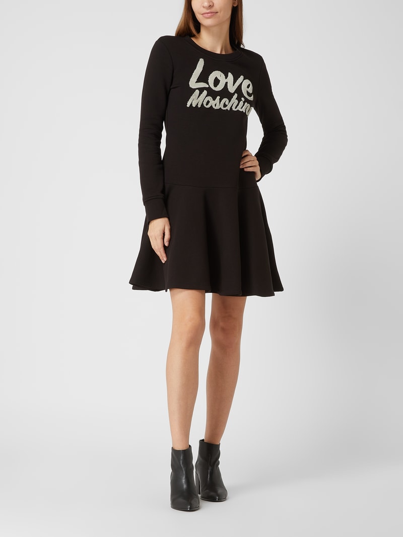 Sweatkleid mit Logo in schwarz