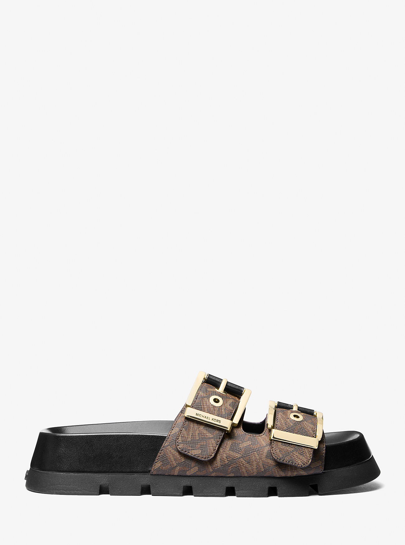 Sandali con zeppa Colby Empire Monogram - MARRONE/NERO