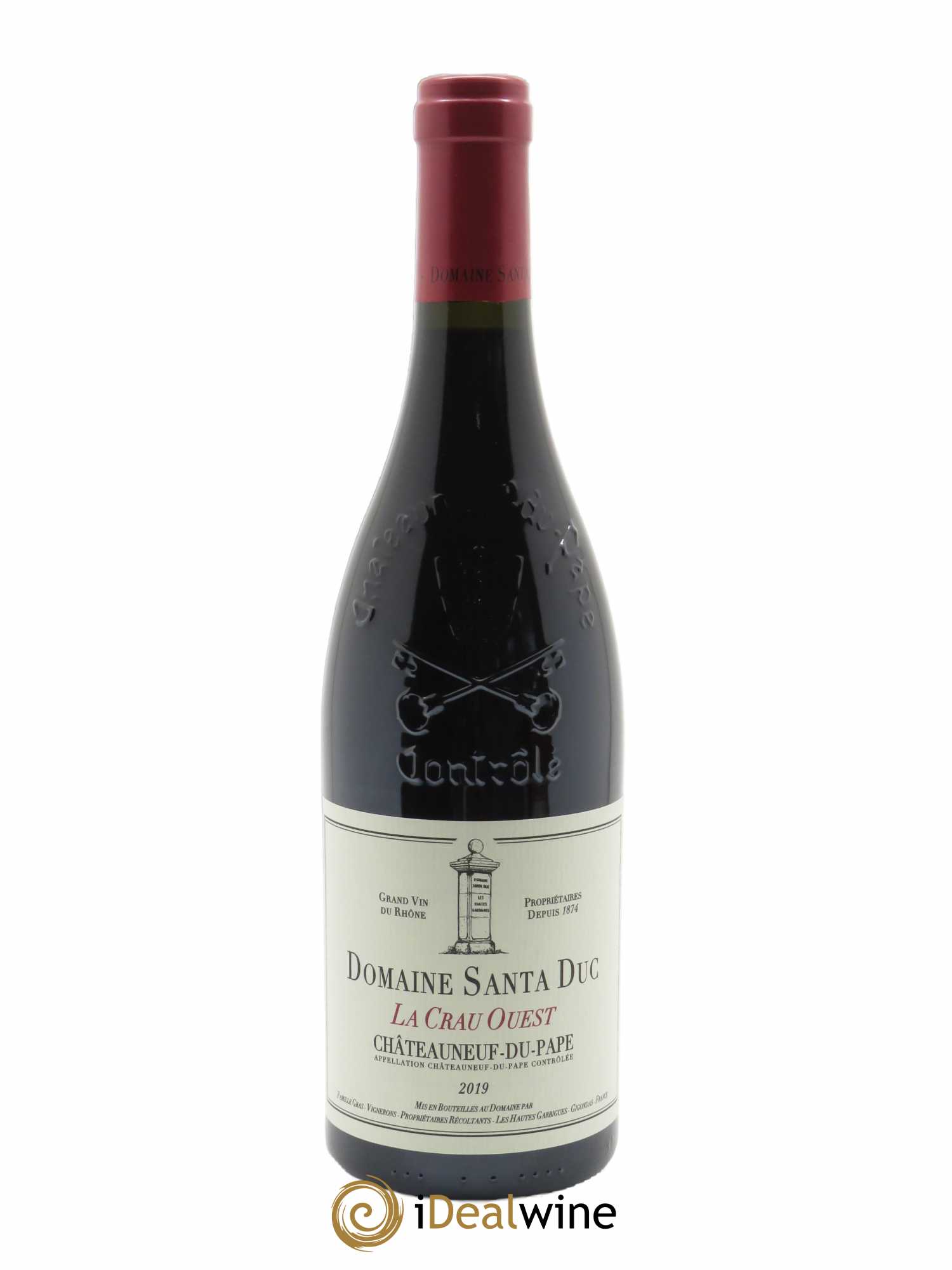 Châteauneuf-du-Pape Santa Duc (Domaine) Le Crau Ouest Famille Gras  2019 - Lot de 1 Bouteille