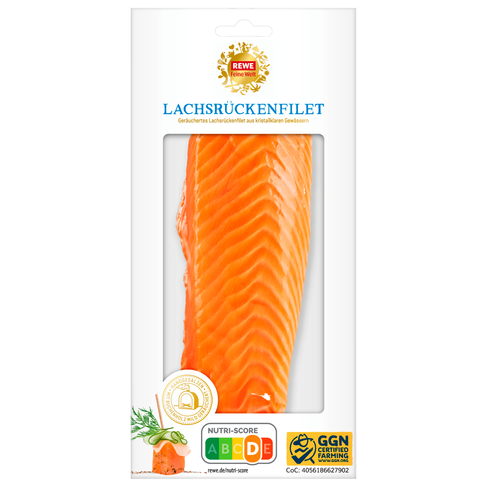 REWE Feine Welt Kaltgeräuchertes Lachsrückenfilet 125g