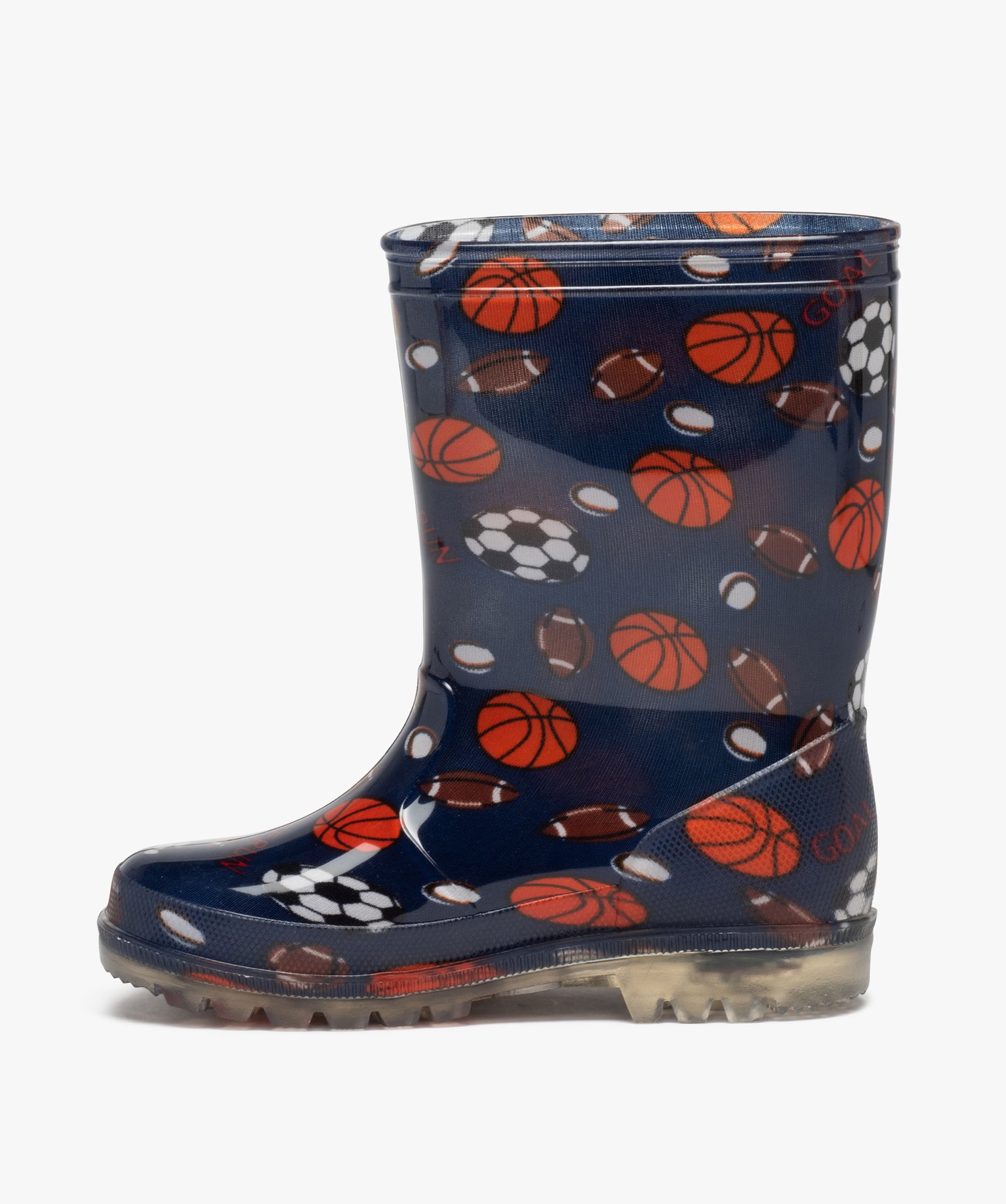 Bottes de pluie Garçon motifs sport à semelle crantée tra... bleu | GEMO
