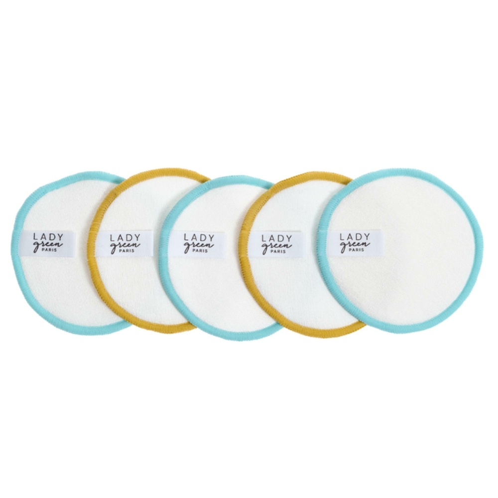 Lady Green Kit 5 disques démaquillants + 1 filet de lavage Cotons démaquillants