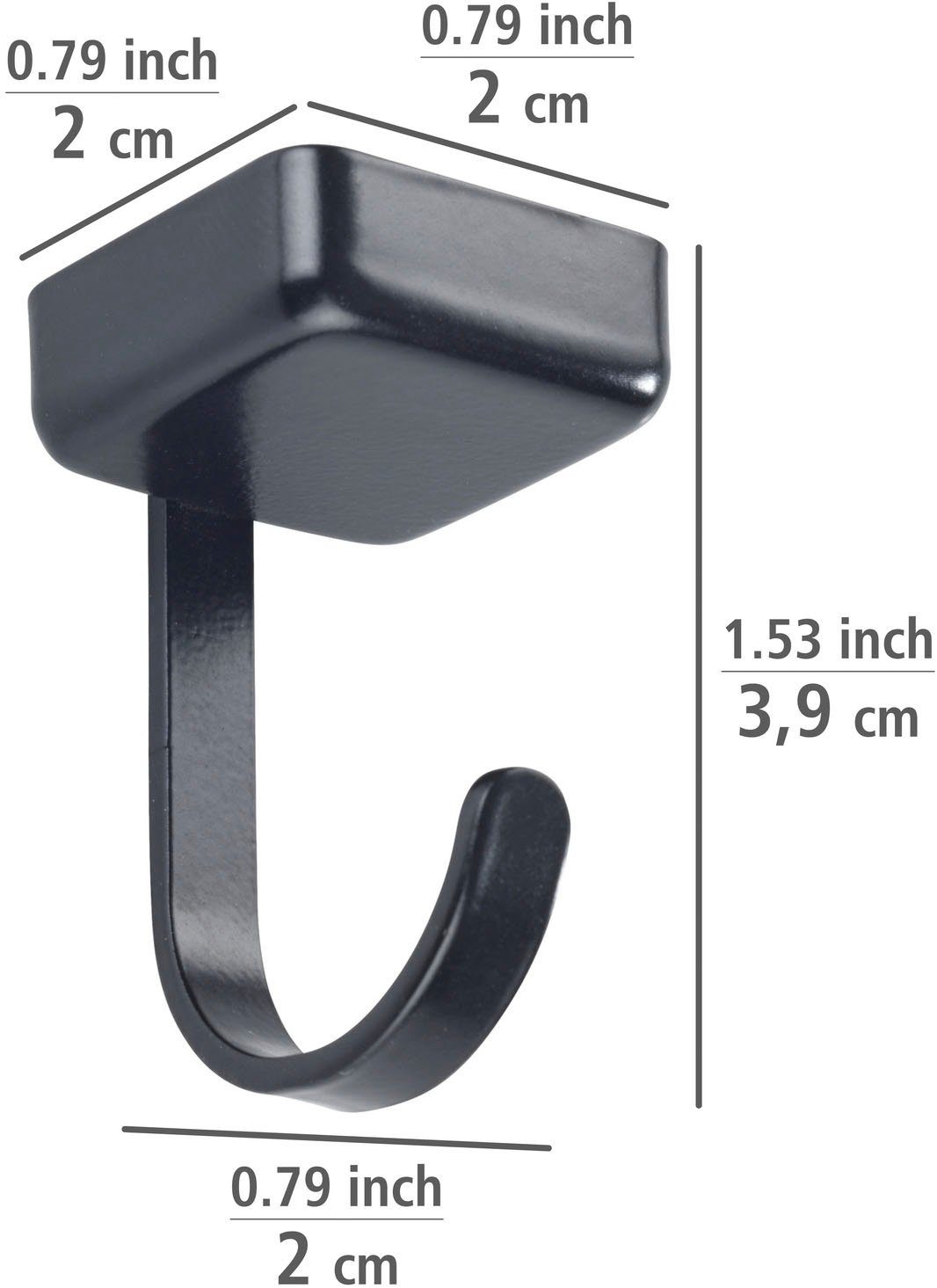 WENKO Wandhaken Jet, (6-St), magnetisch, Eisen, Befestigung ohne Bohren, Industrial-Look