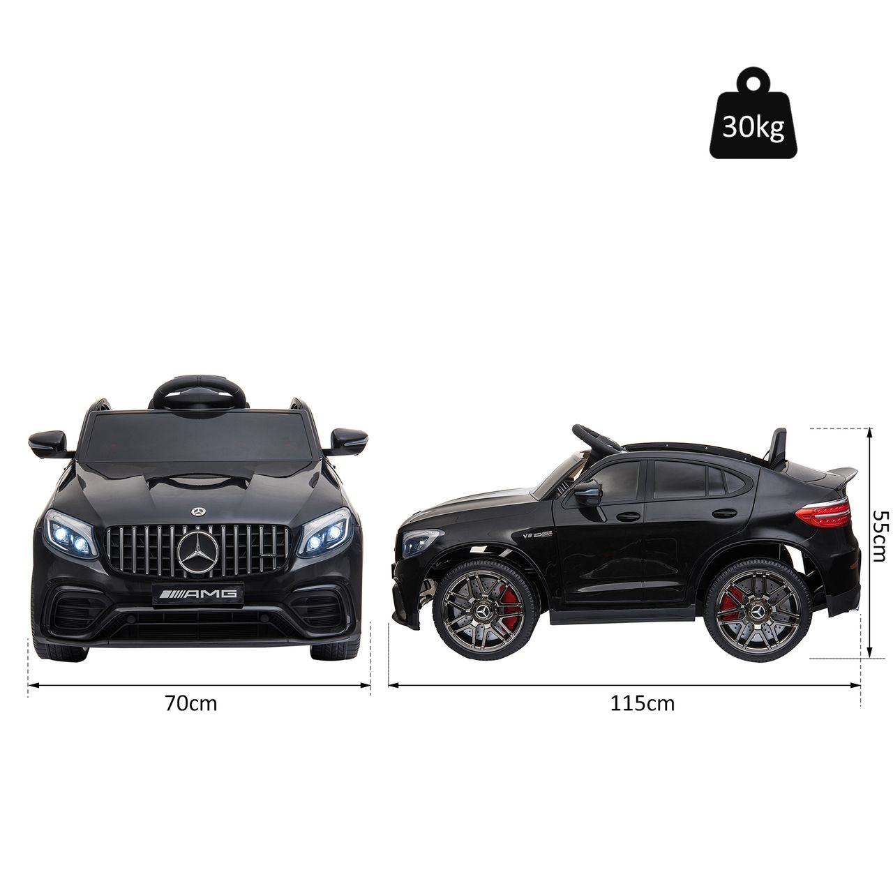 HOMCOM Kinderfahrzeug Elektroauto Mercedes-Benz Fernbedienung MP3 PP 2 Farben