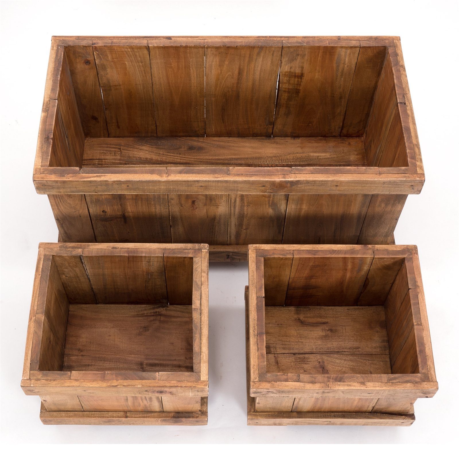 DESIGN DELIGHTS Truhe HOLZ ÜBERTÖPFE SET 