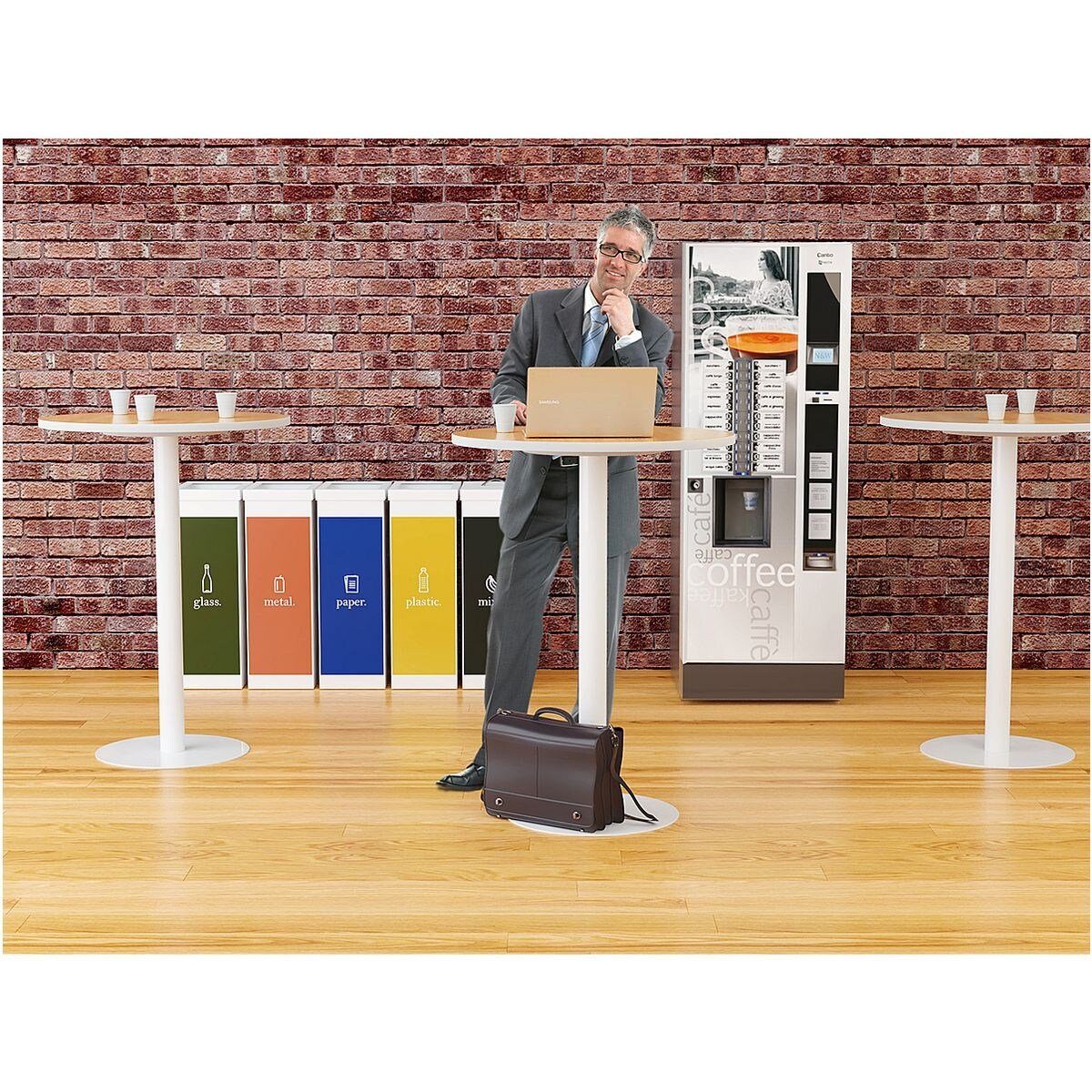 PAPERFLOW Stehtisch, ABS-Kanten, Säulenfuß