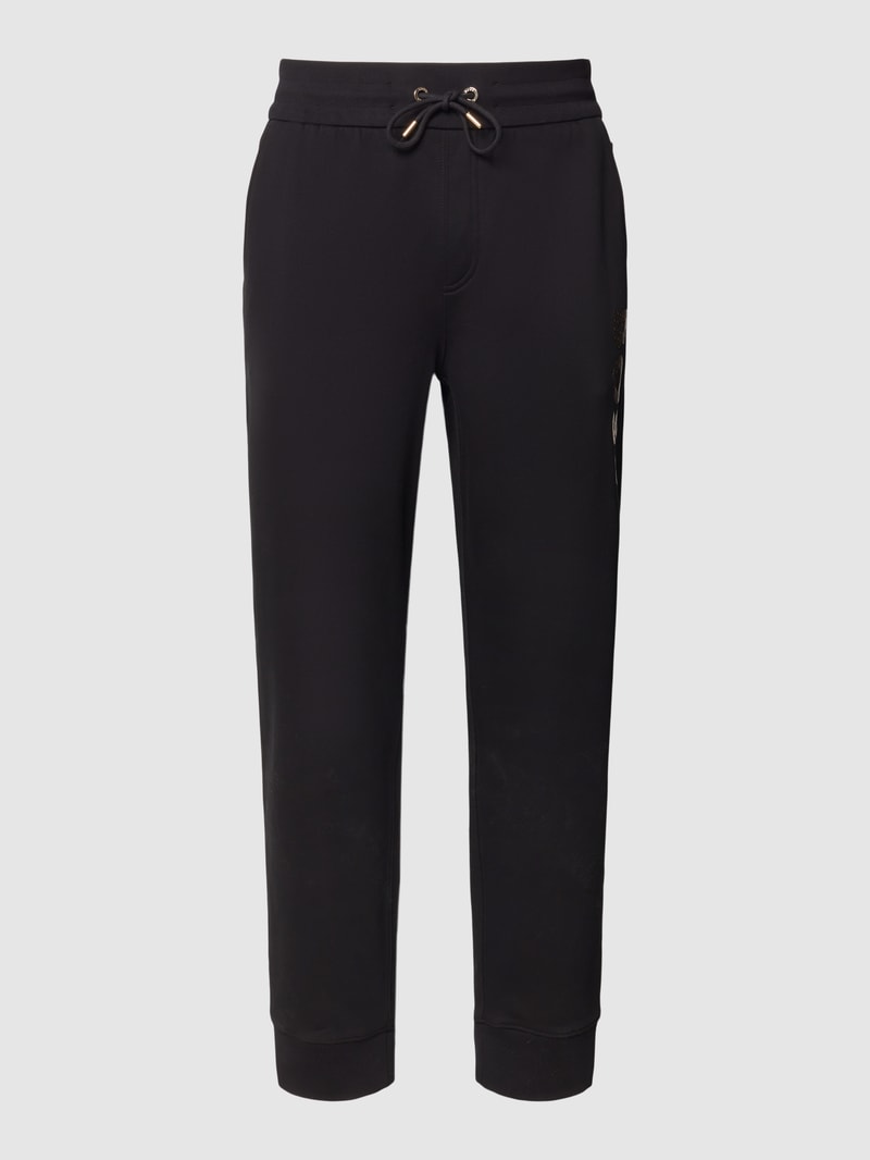 Sweatpants mit Label-Print Modell 'Lamont' in schwarz