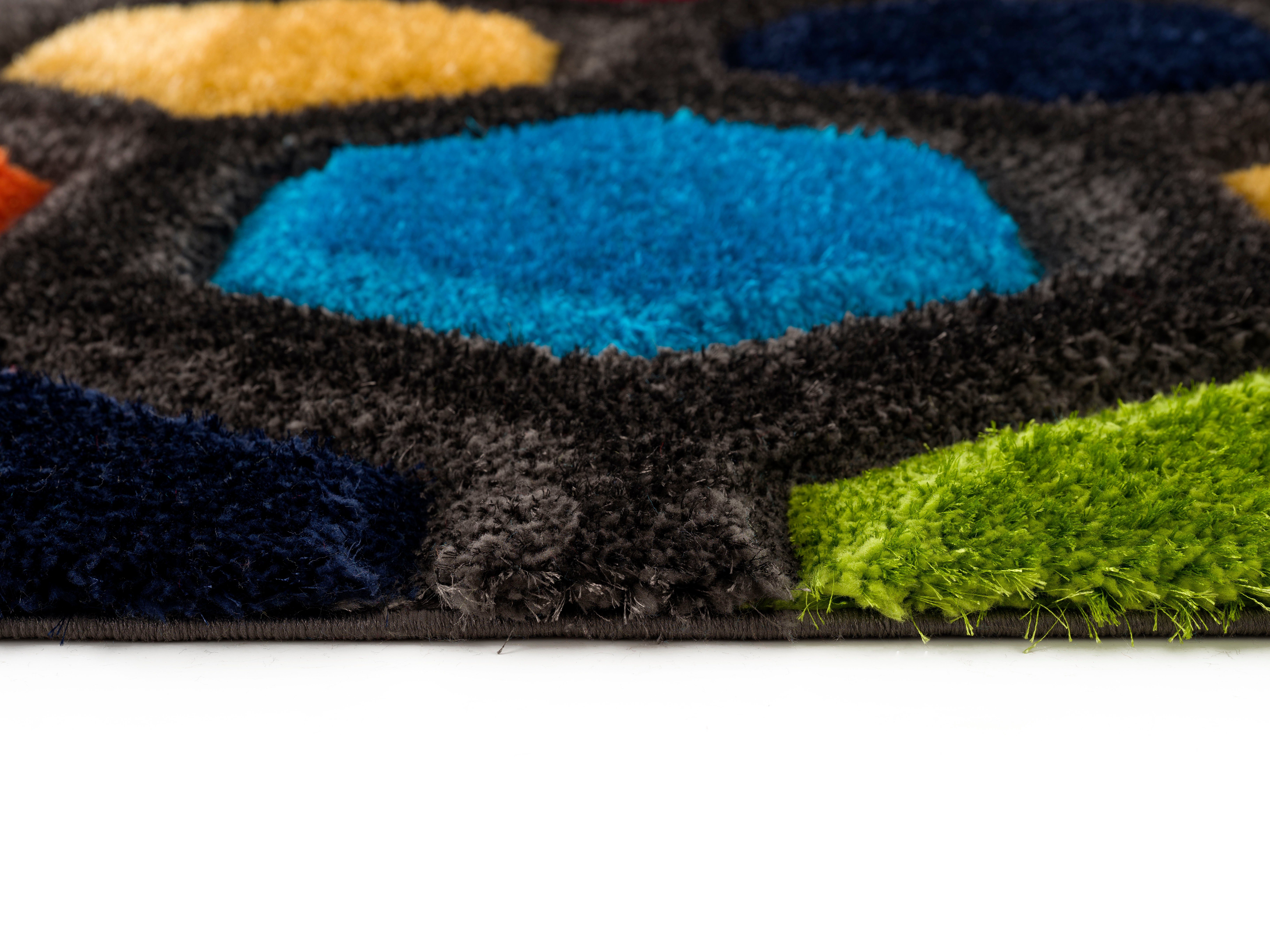 Hochflor-Teppich Bras, my home, rechteckig, Höhe: 43 mm, modernes 3D-Design, bunter Teppich