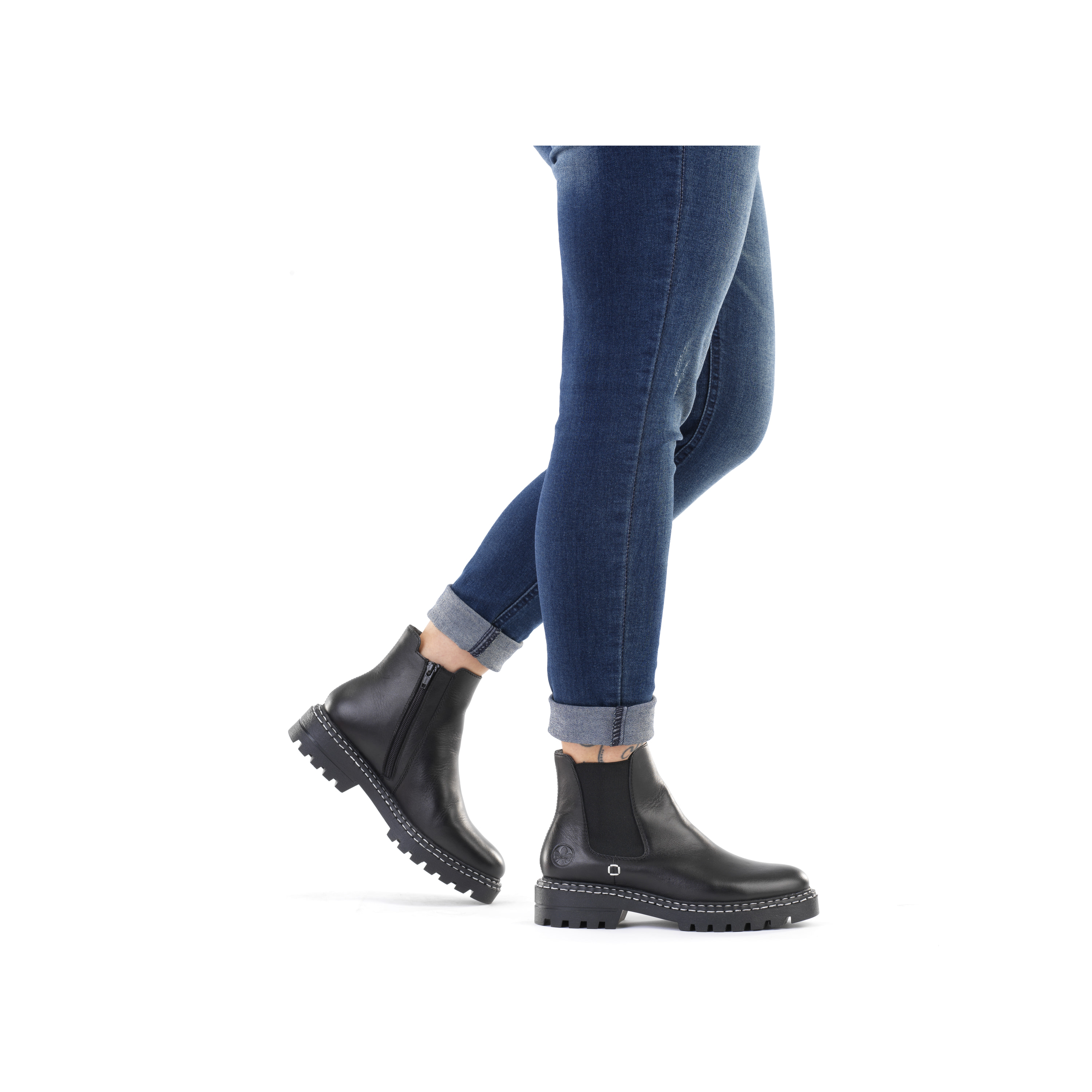 Rieker Damen Chelsea Boots tiefschwarz