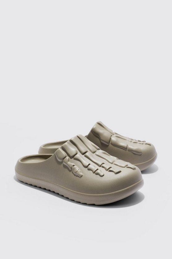 Perforierte Mules mit Skelett-Print