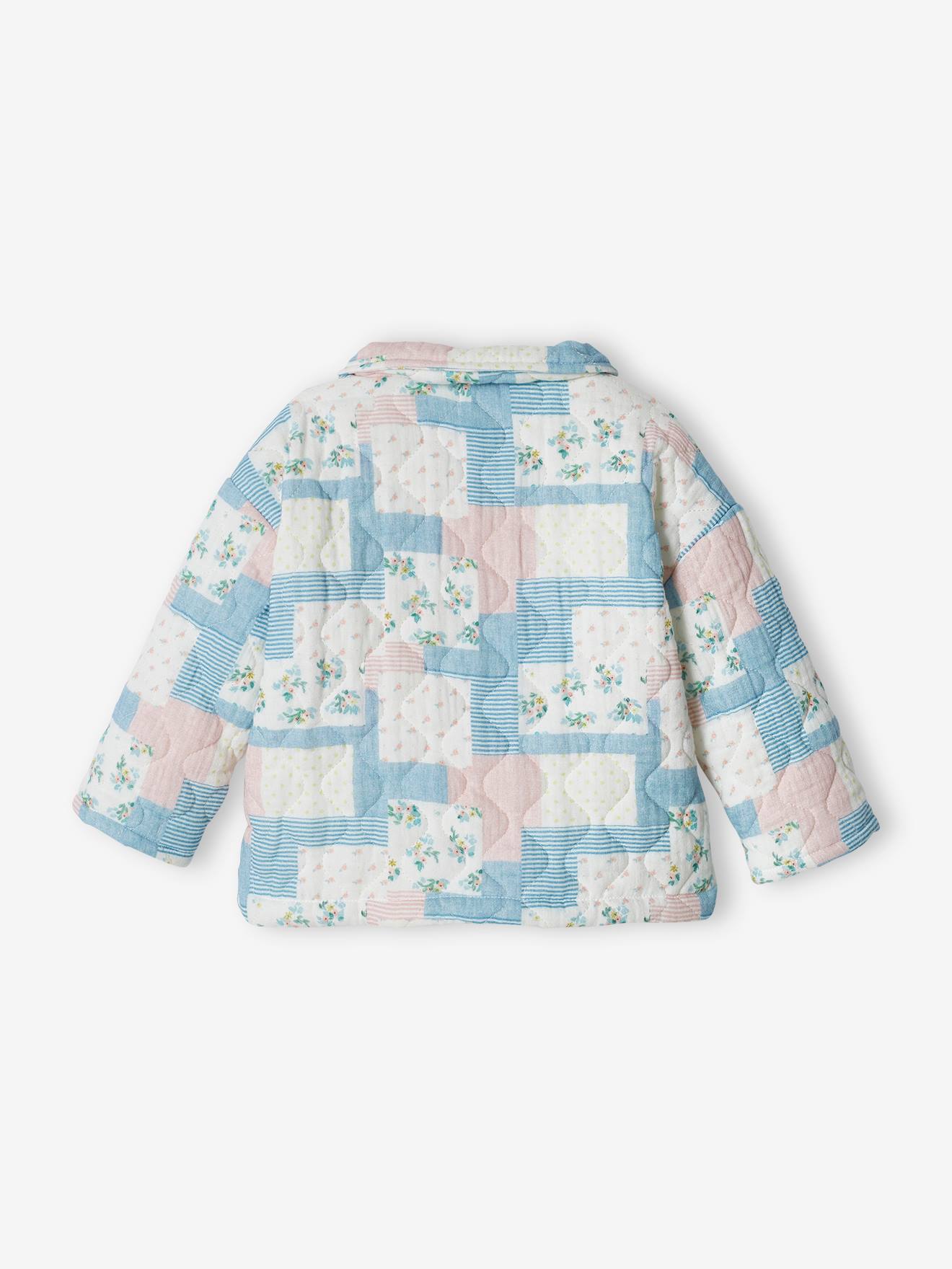 Veste matelassée bébé en gaze de coton blanc