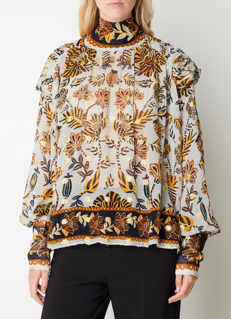 Farm Rio  Semi-transparante tuniek met rugdecolleté en lurex