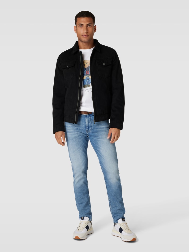 T-Shirt mit Label-Print in weiß