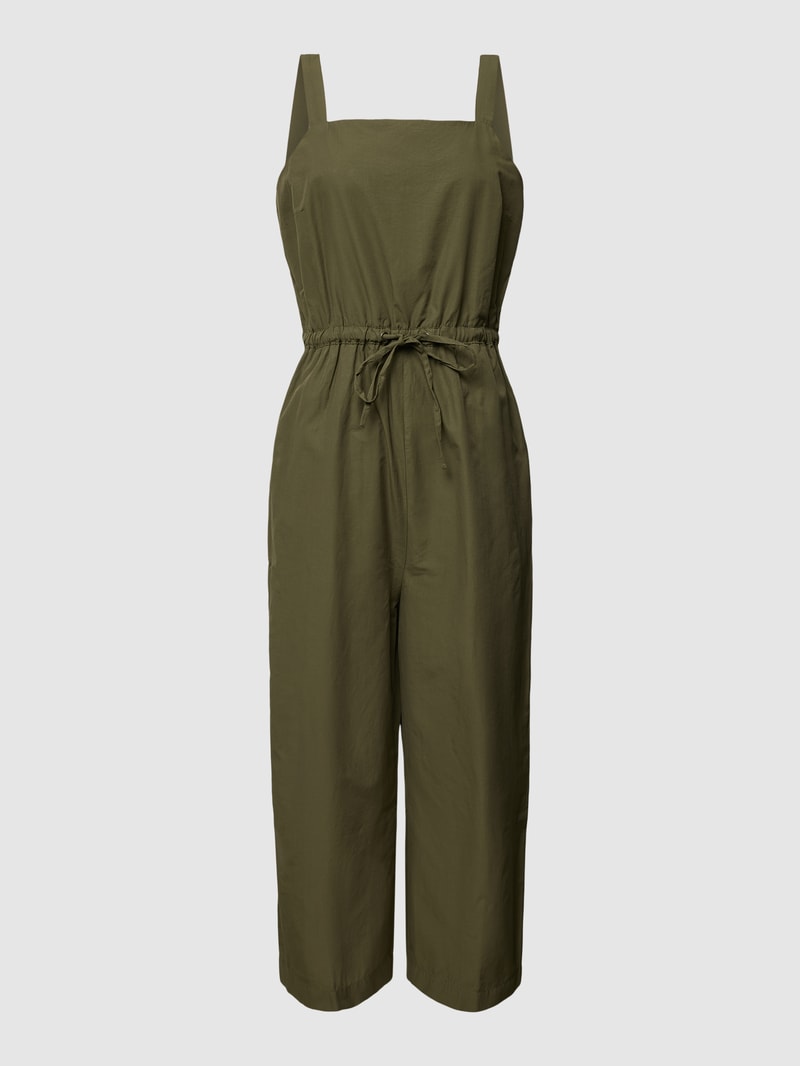 Jumpsuit mit Taillenbund Modell 'Jeanet' in olivgrün