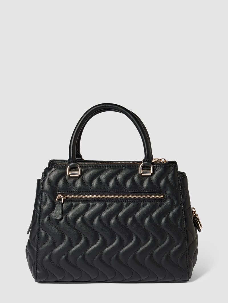 Handtasche mit Strukturmuster und Steppnähten Modell 'SOCIETY' in schwarz