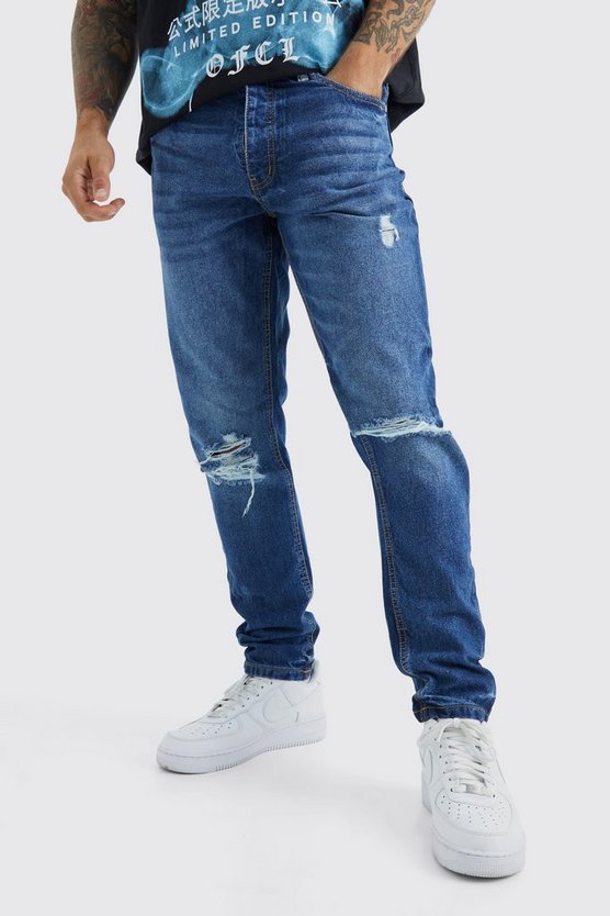 Schmale zerrissene Jeans
