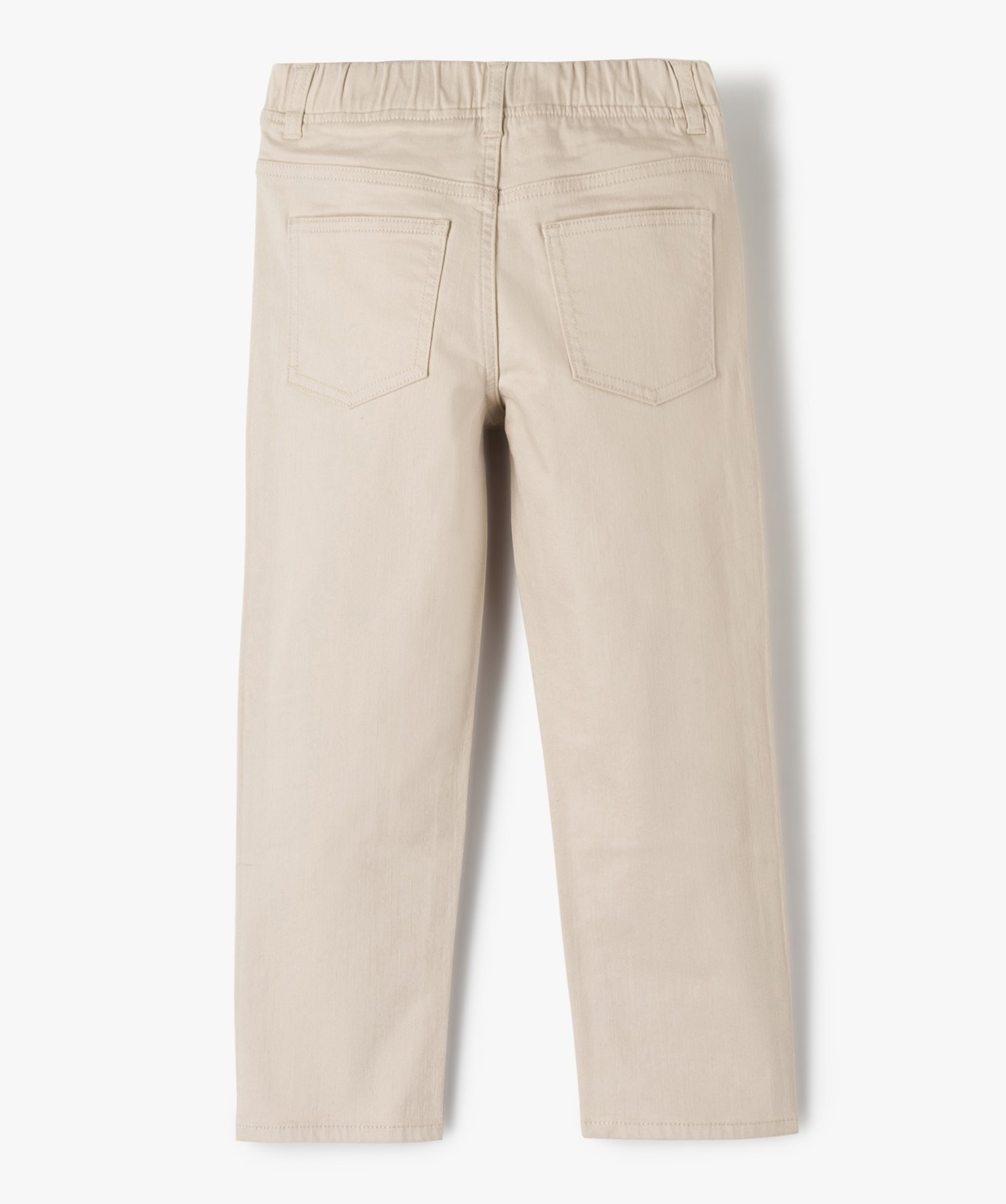Pantalon Garçon 5 poches avec taille élastiquée beige | GEMO