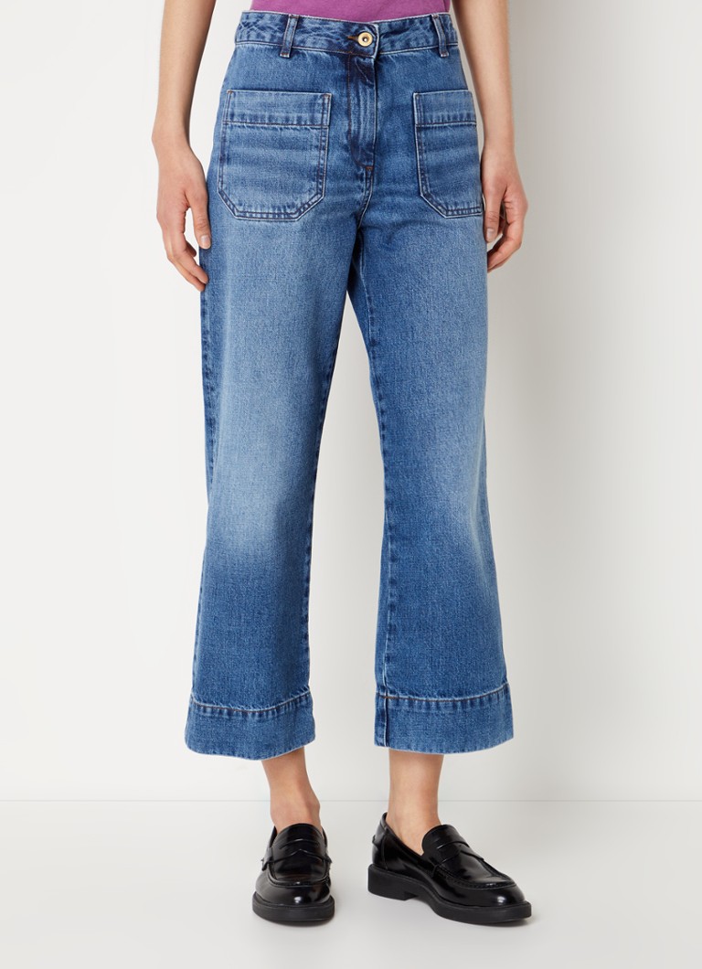 Sessùn Seakey high waist loose fit cropped jeans with medium wash