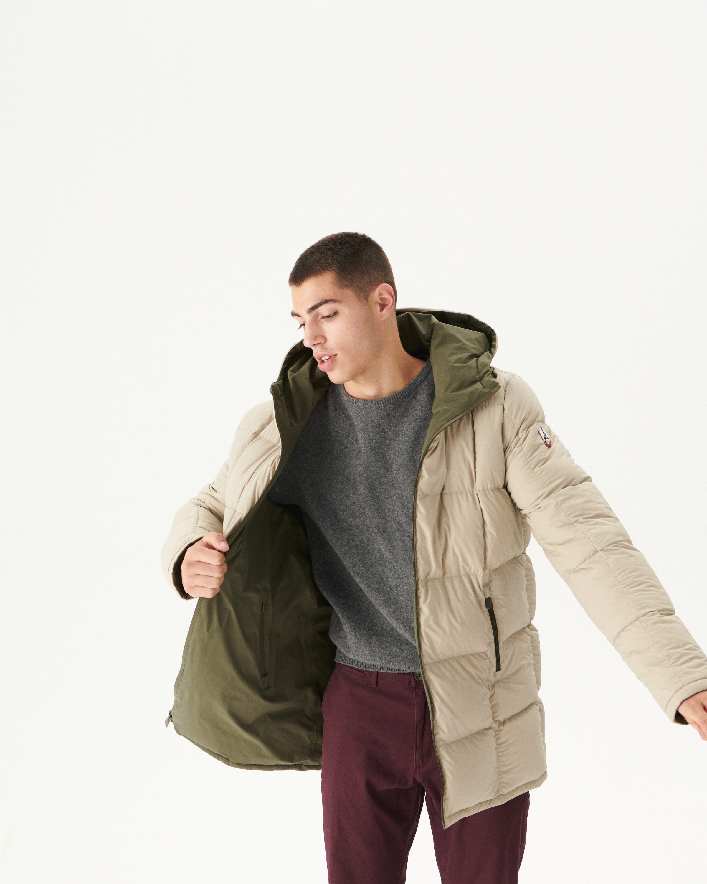 Doudoune réversible à capuche Grand Froid Army/Beige Toronto
