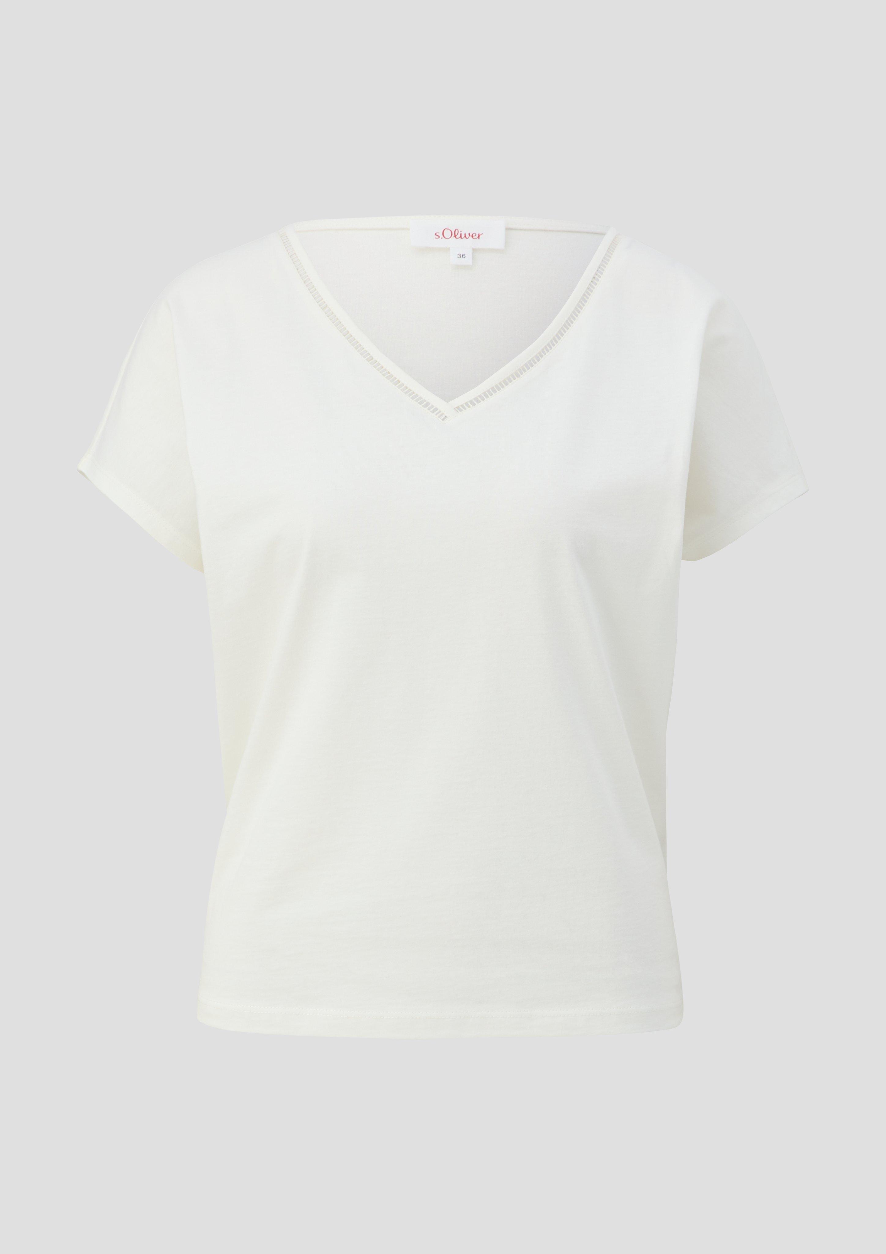 Baumwoll-T-Shirt mit Spitzendetails  2157738-0210