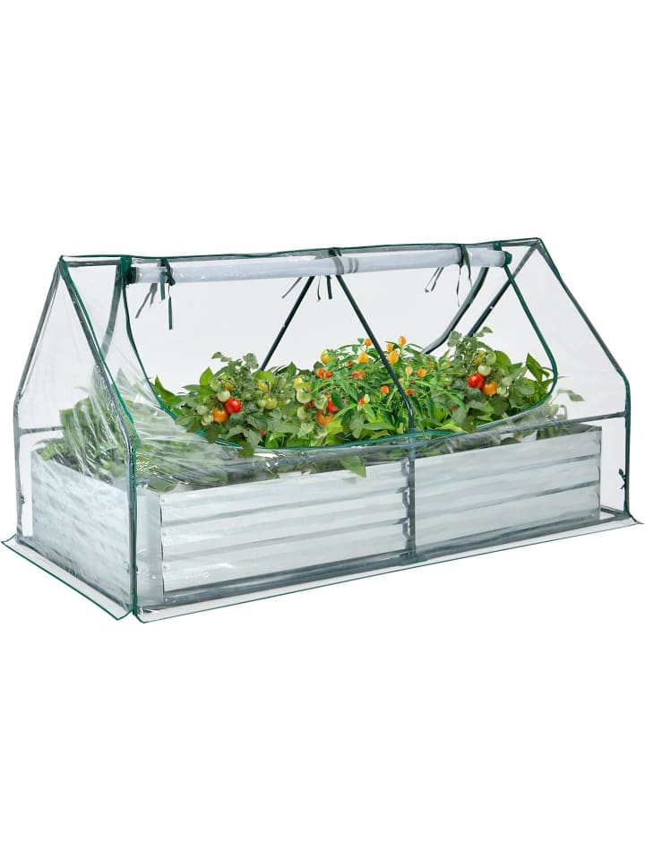 COSTWAY 2 in 1 Hochbeet mit Gewächshaus in Silber günstig kaufen onesize