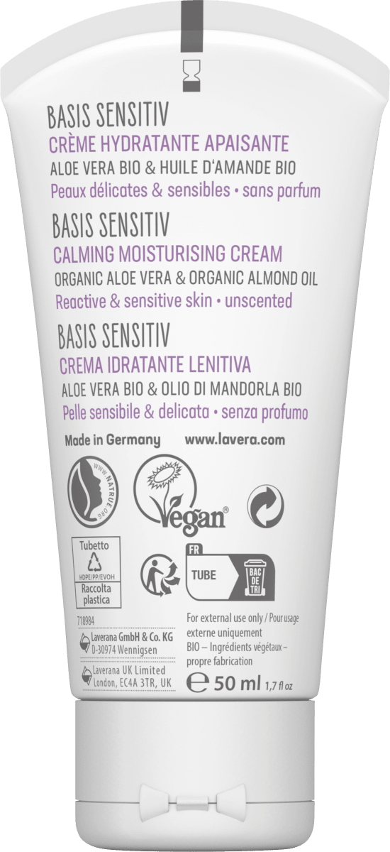 Gesichtscreme Basis Sensitiv beruhigend, 50 ml