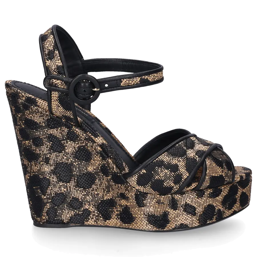 Dolce & Gabbana - Sandalen BAINCA Baumwolle Leo Print beige - beige