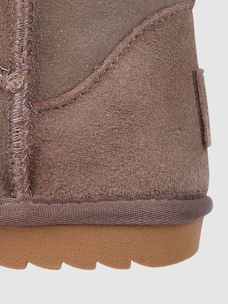 Boots aus Veloursleder in taupe