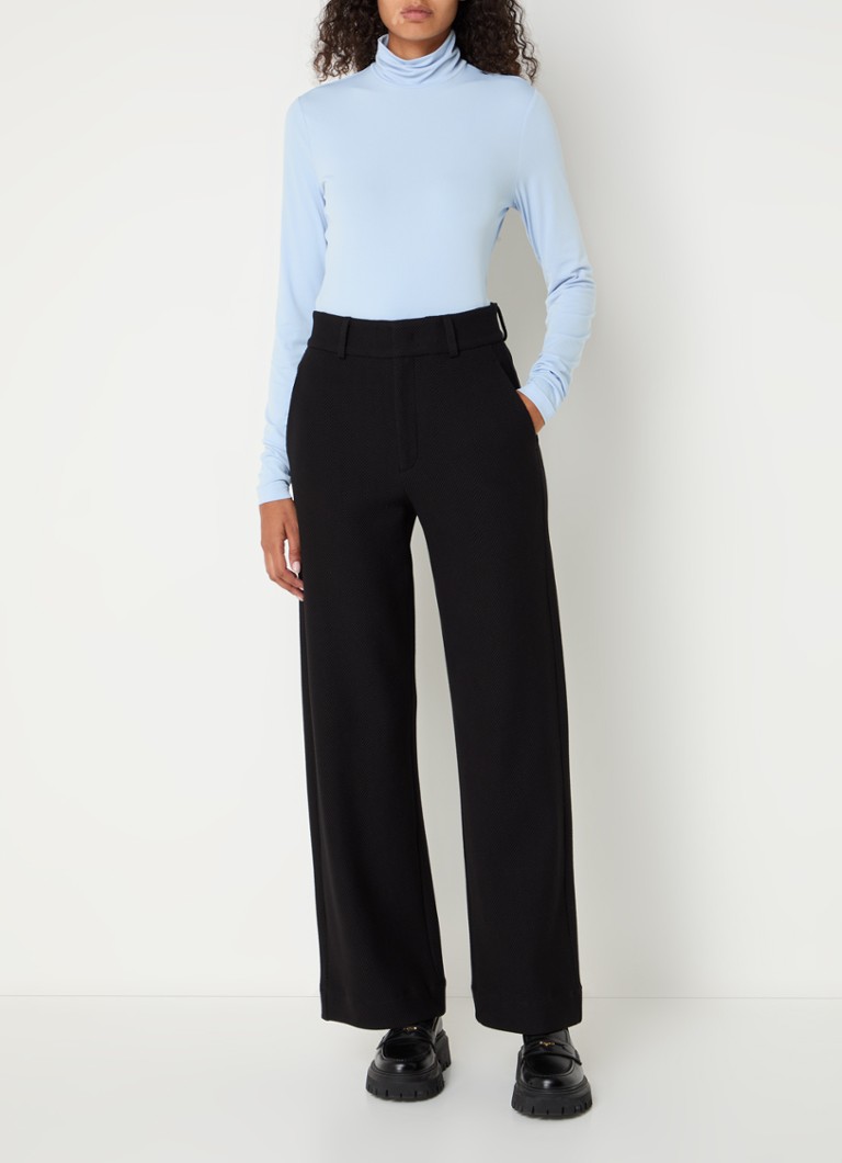 Vanilia  High waist loose fit pantalon met structuur