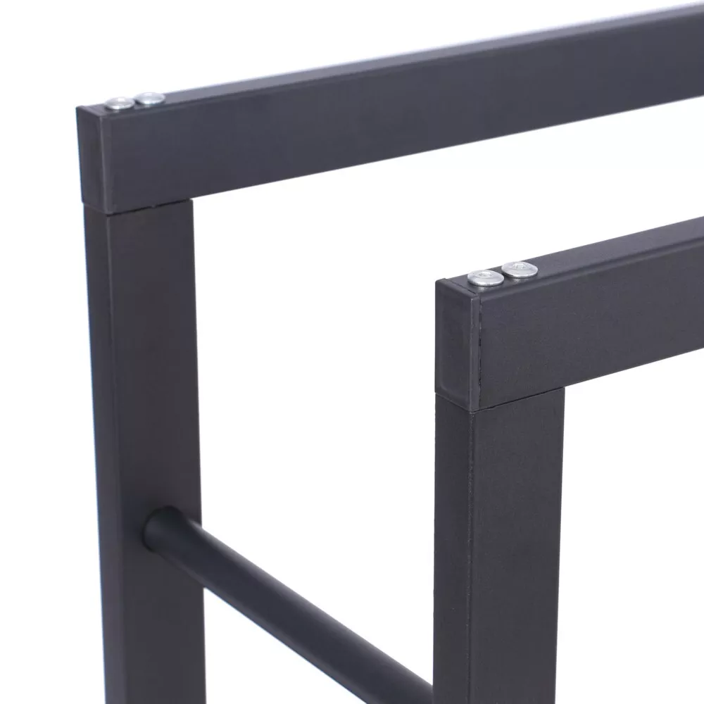 Never Outdoor modernes Kaminholzregal schwarz