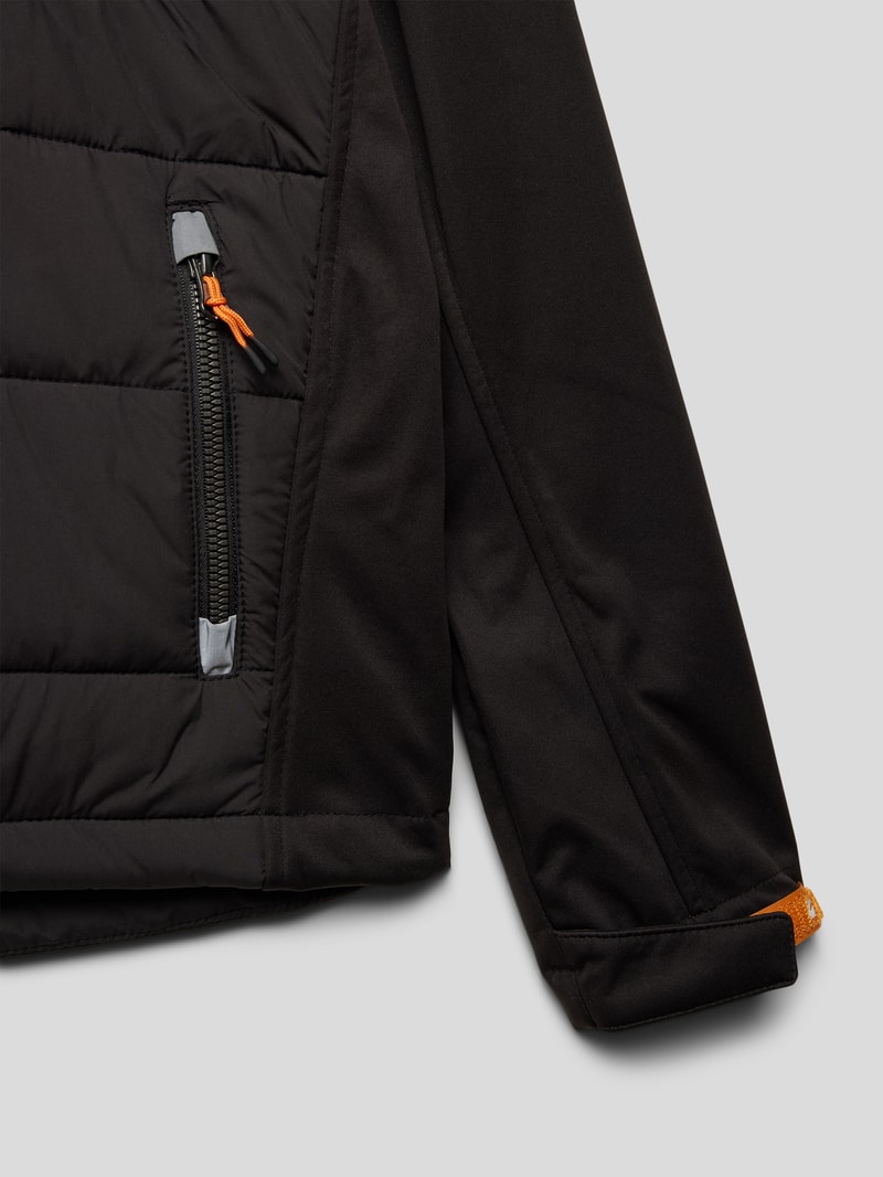 Steppjacke mit Reißverschlusstaschen in schwarz