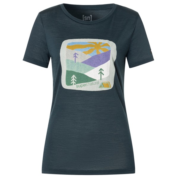 super.natural - Women's Mountain Art Tee - Merinoshirt