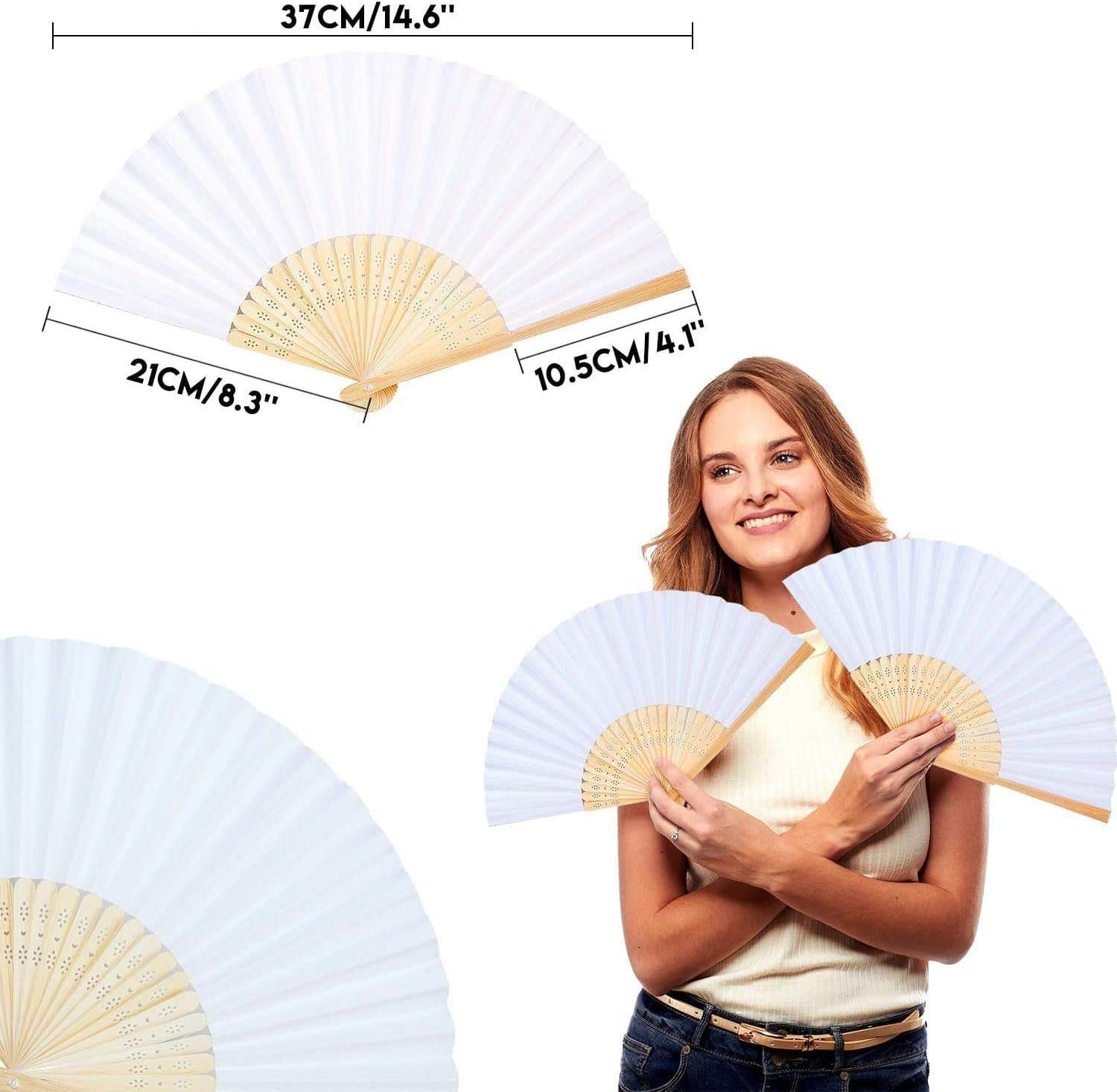 ZmdecQna Handfächer Faltfächer Papierfächer DIY und Wand Dekoration