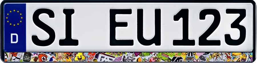 ALUTEC Kennzeichenhalter Erucarat "Stickerbomb" , 1 Stück - ATU