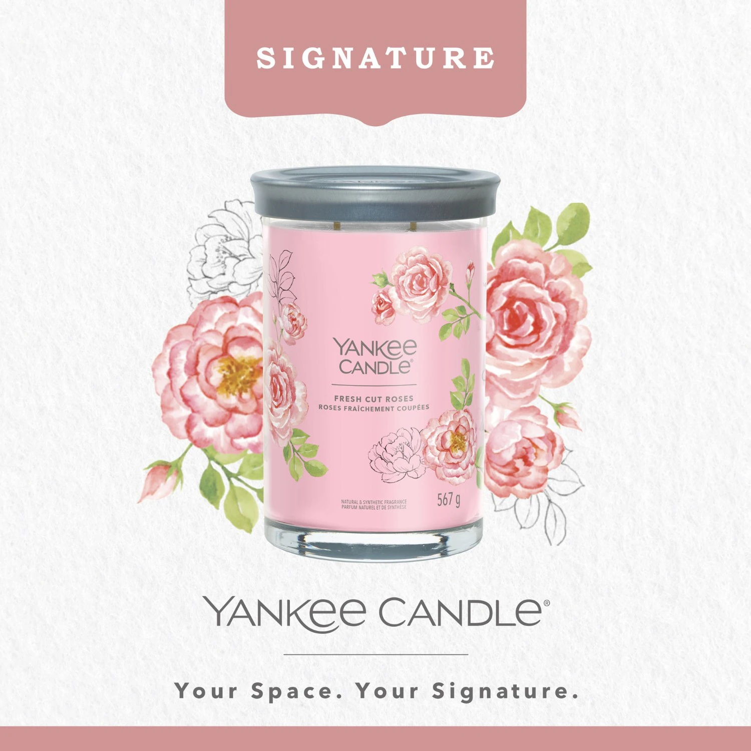 VELA YANKEE ROSAS RECIÉN CORTADAS