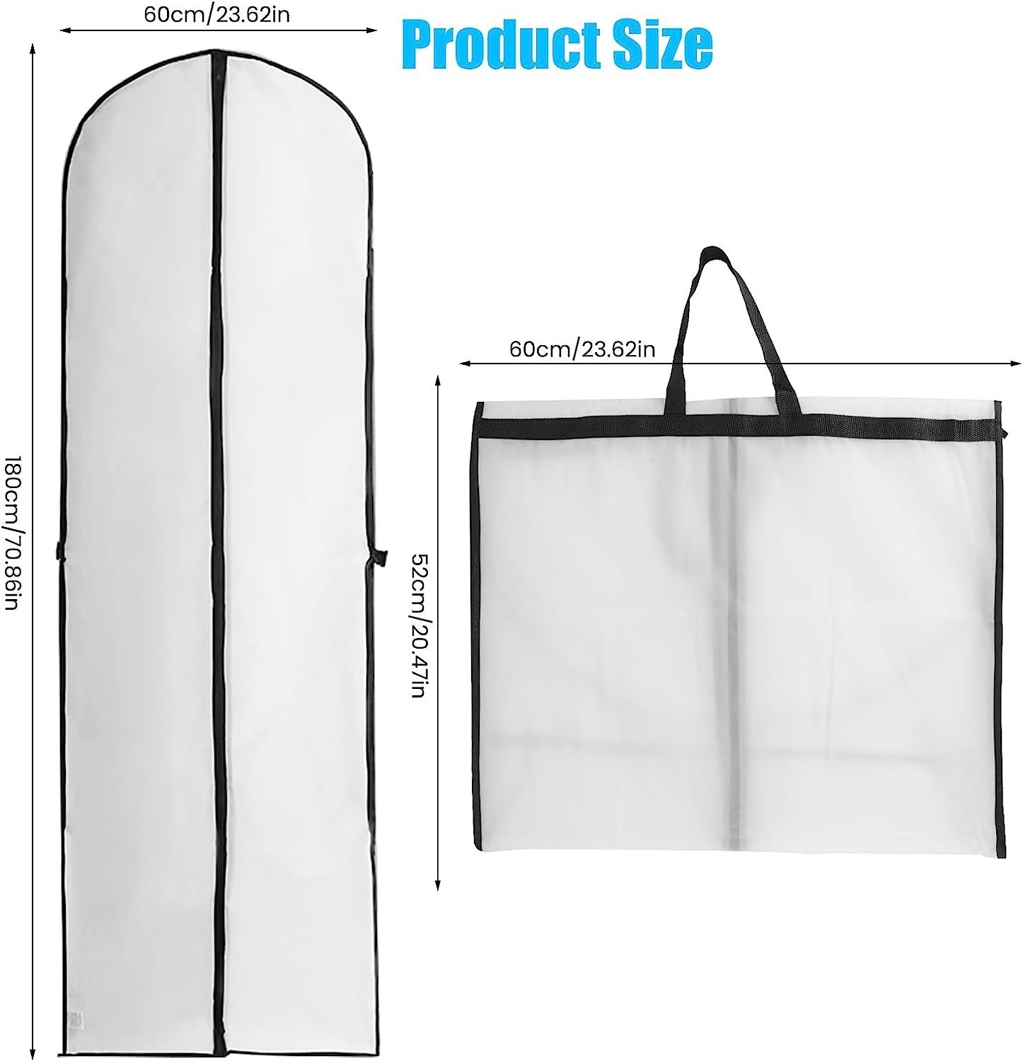 Hikeren Kleiderschutzhülle 2 Stück Kleidersäcke,180x60cm Kleidersack,Faltbar Anzugsack,staubdicht (2 St) faltbar,180*60cm