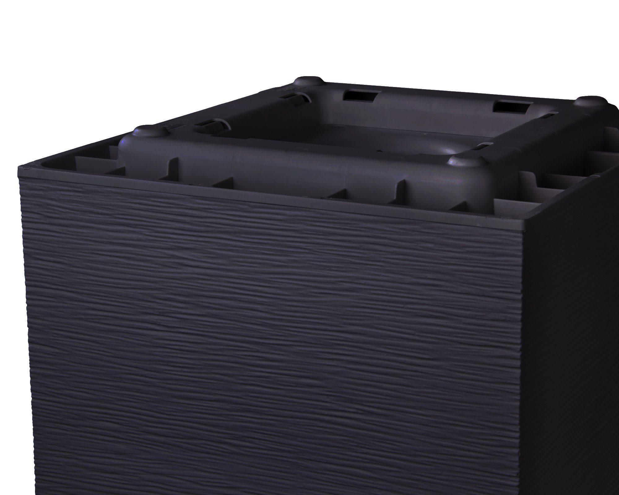 ONDIS24 Pflanzkübel Pflanzkübel Blumenkübel Blumentopf Vulkan 40, Gestein/Basalt/Graphit Optik mit Wasserspeicher