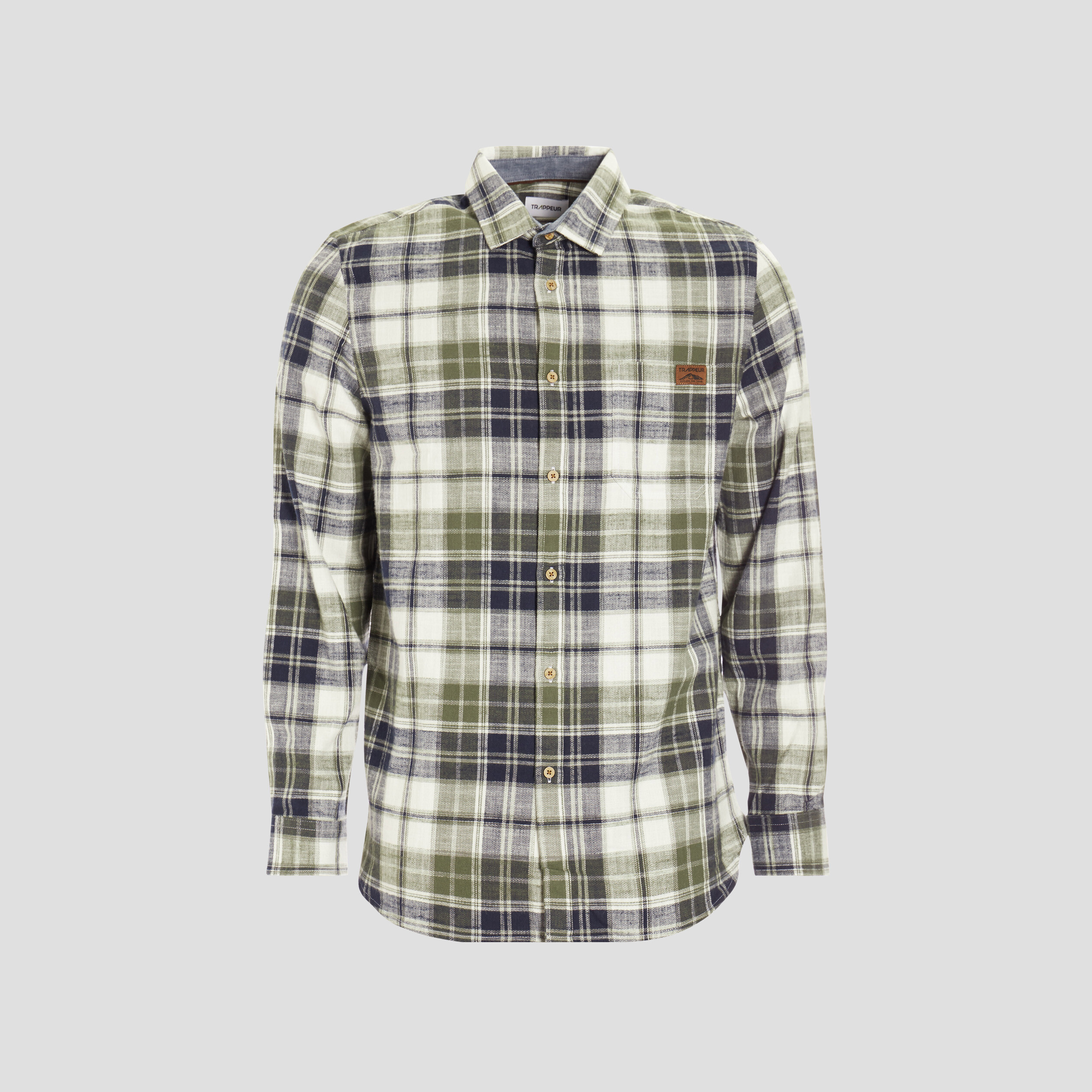 Chemise droite manches longues kaki homme | La Halle