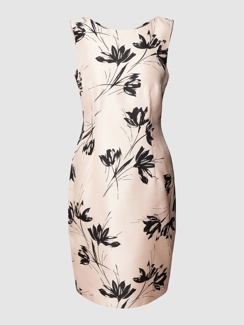 Cocktailkleid mit floralem Muster in rosa