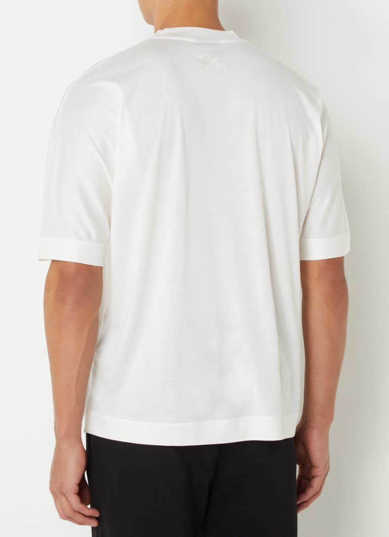 Tricou cu guler rotund din amestec de lyocell Emporio Armani
