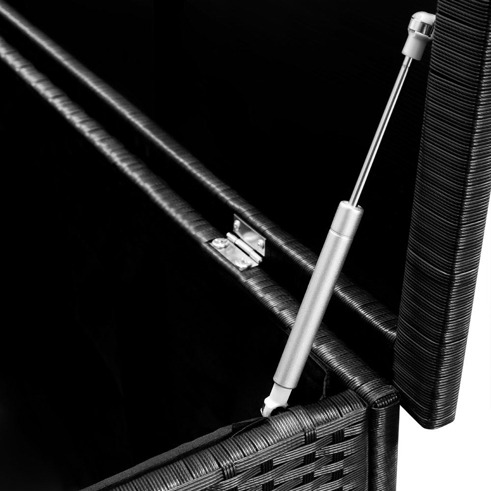 Casaria Deuba Auflagenbox Polyrattan Alu 121,5x65x54,5cm schwarz
