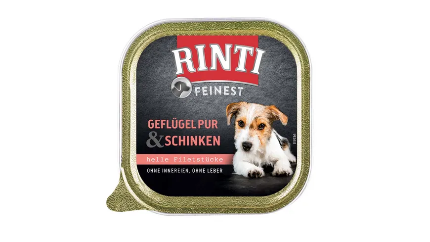RINTI Hundenassfutter Feinest Geflügel Pur & Schinken 150 g