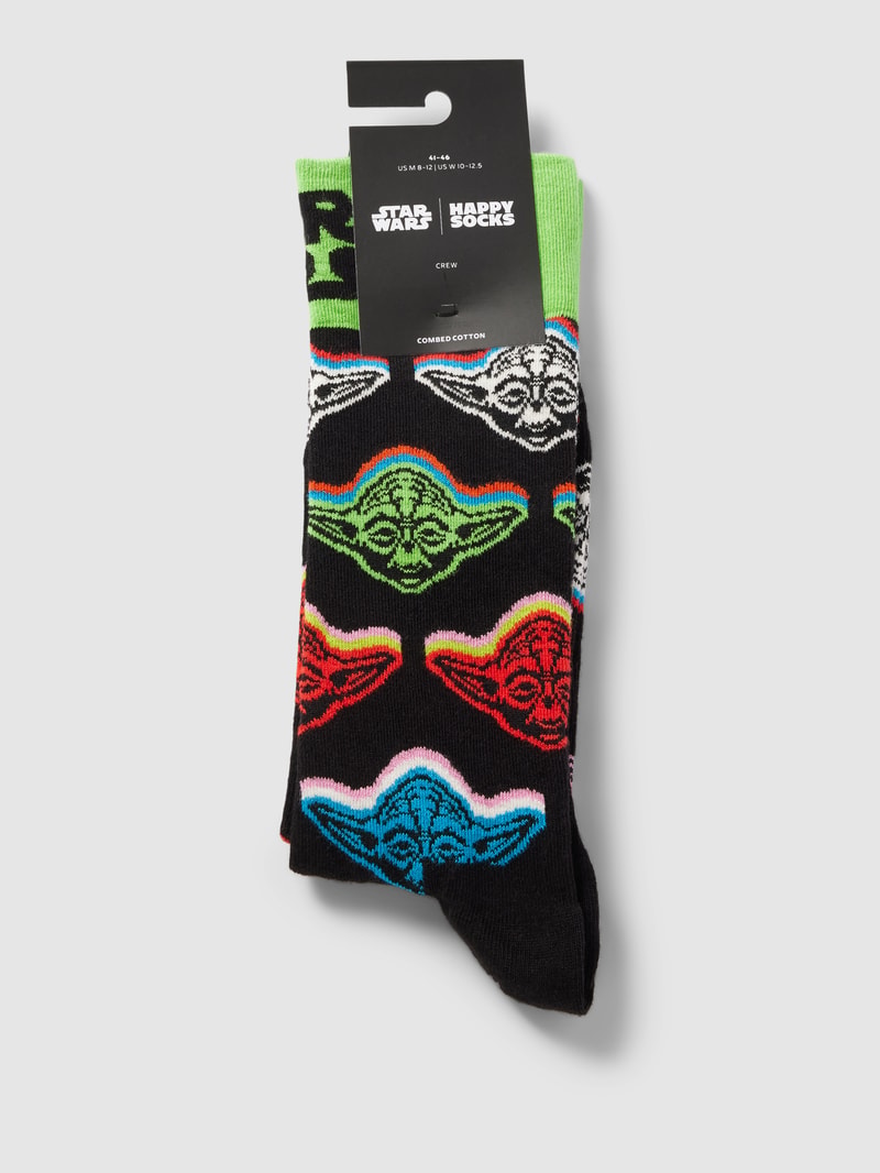 Socken mit Motiv-Print Modell 'Star Wars™ Yoda' in schwarz