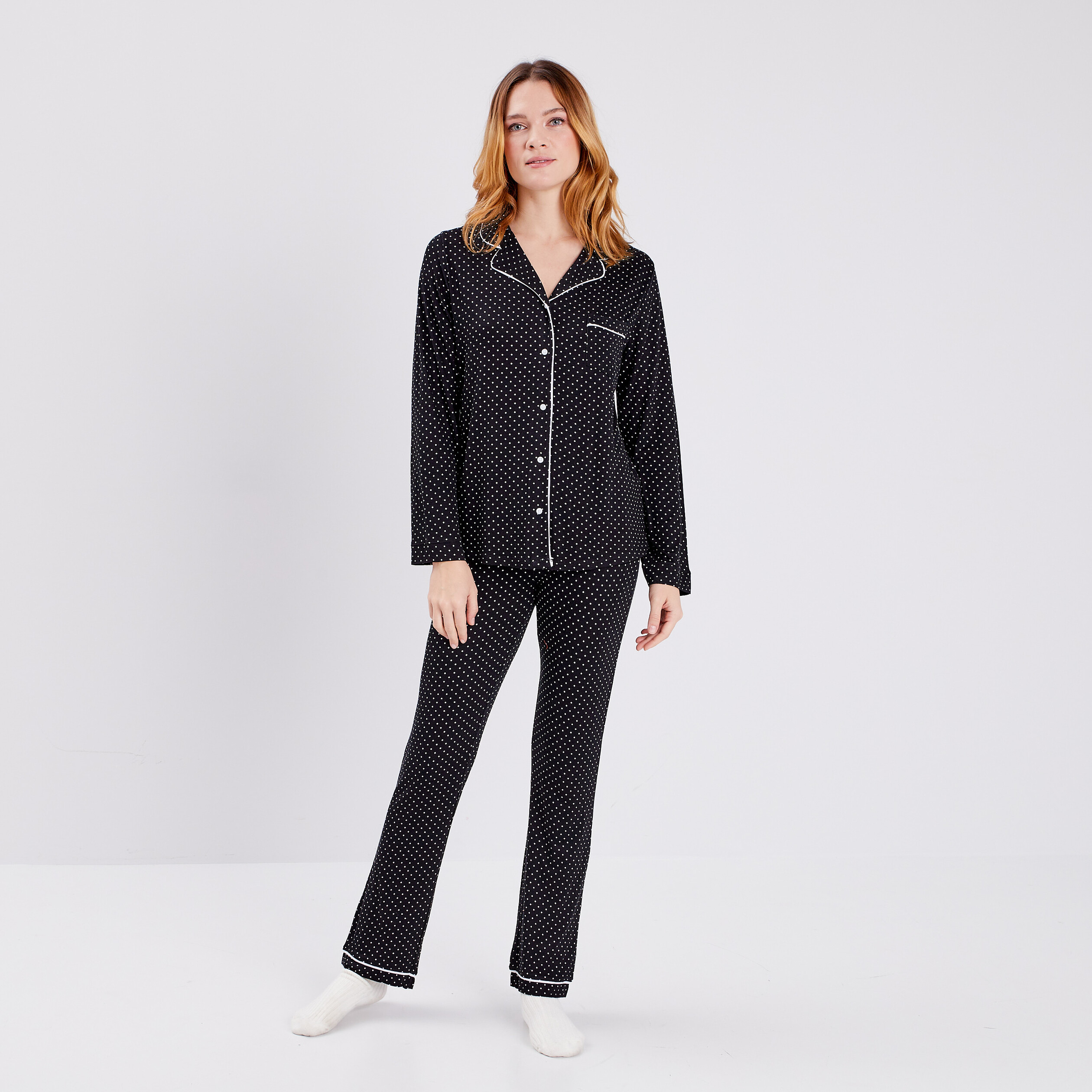 Ensemble pyjama 2 pièces noir femme | La Halle