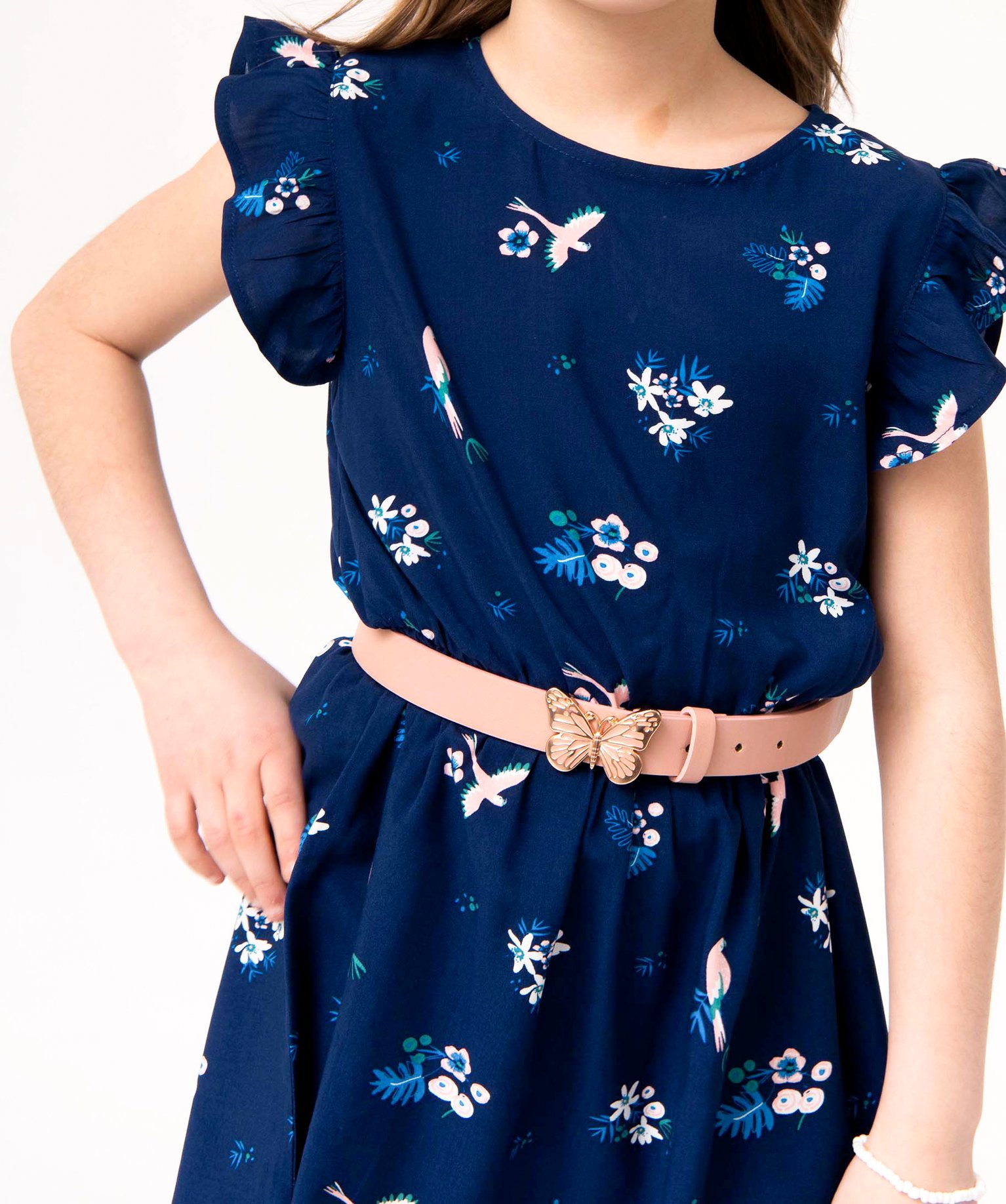 Ceinture fermée par boucle papillon fille rose | GEMO