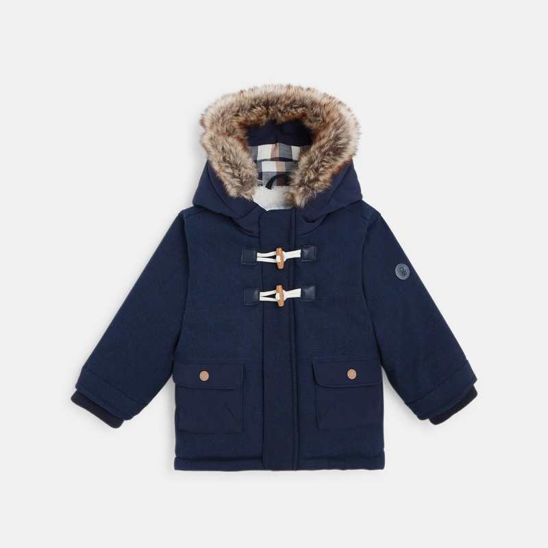 Manteau de ville imperméable à capuche bleu bébé garçon