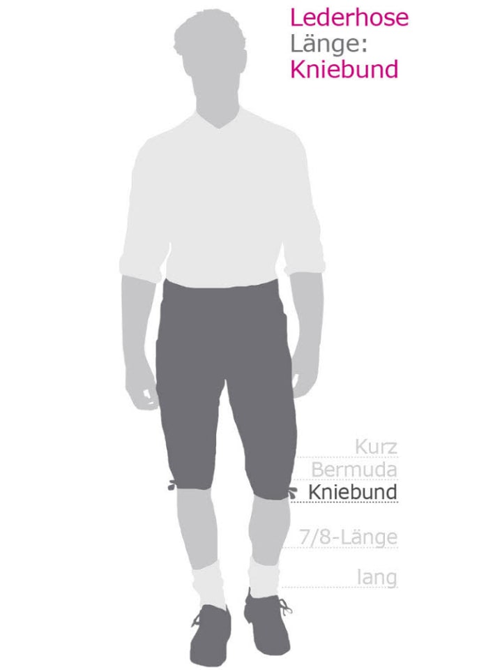 Nübler Lederhose Kniebund Theobald Leo in Dunkelbraun günstig kaufen